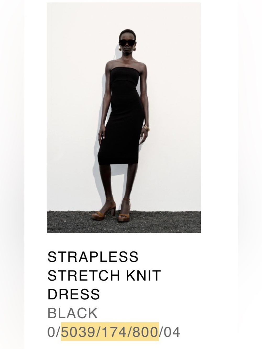 Zara Strapless knit Dress